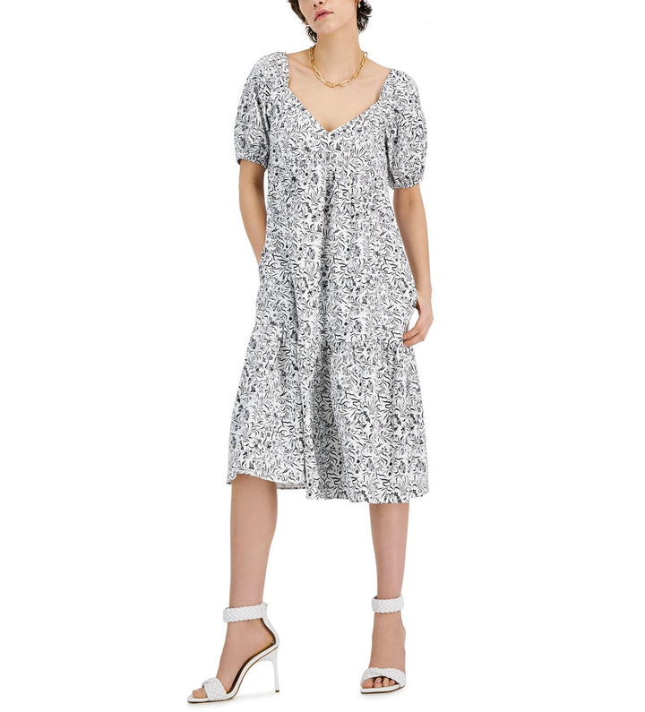 Inc International Concepts Petite Cotton Tiered Midi Dress Petite Giselle Size PM