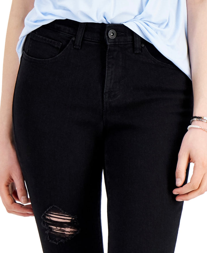 Style & Co Women's Petite Mid-Rise Curvy Skinny Jeans Black Size 12P