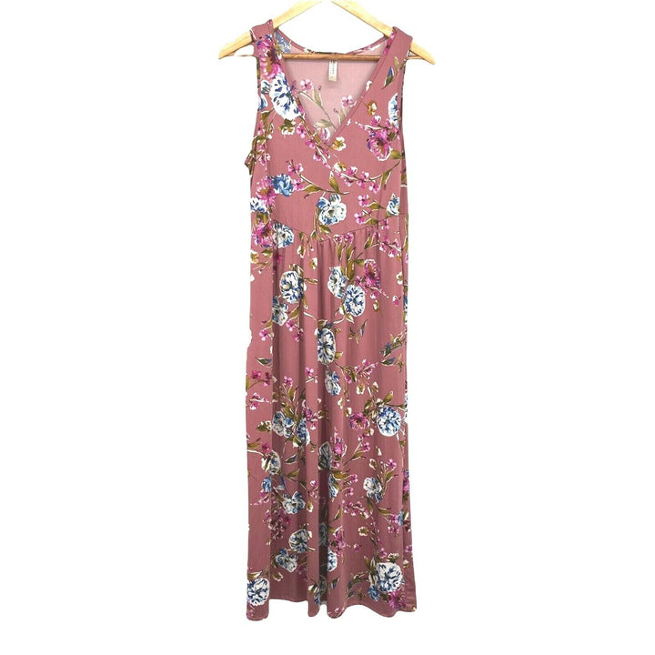 Women's Floral Sleeveless V-Neck Maxi Dress