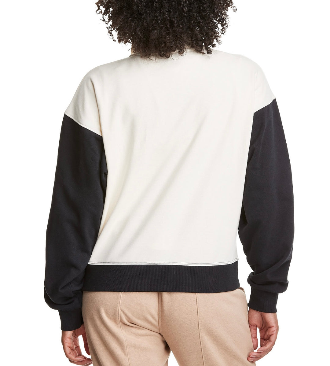 Champion Women's Campus Colorblocked Sweatshirt Natural /Black Size XS