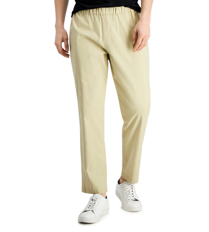 Alfani Men's Elastic Waist Pockets Twill Pants Pale Khaki Size XL