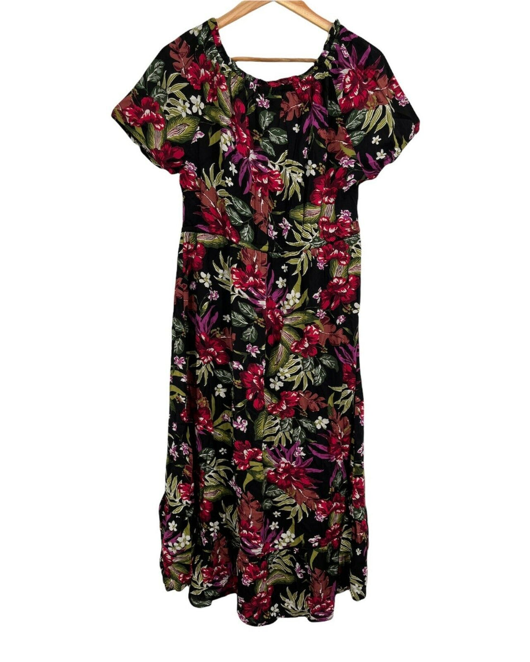 Women's Dress Floral Off The Shoulder High Low Tie Mid