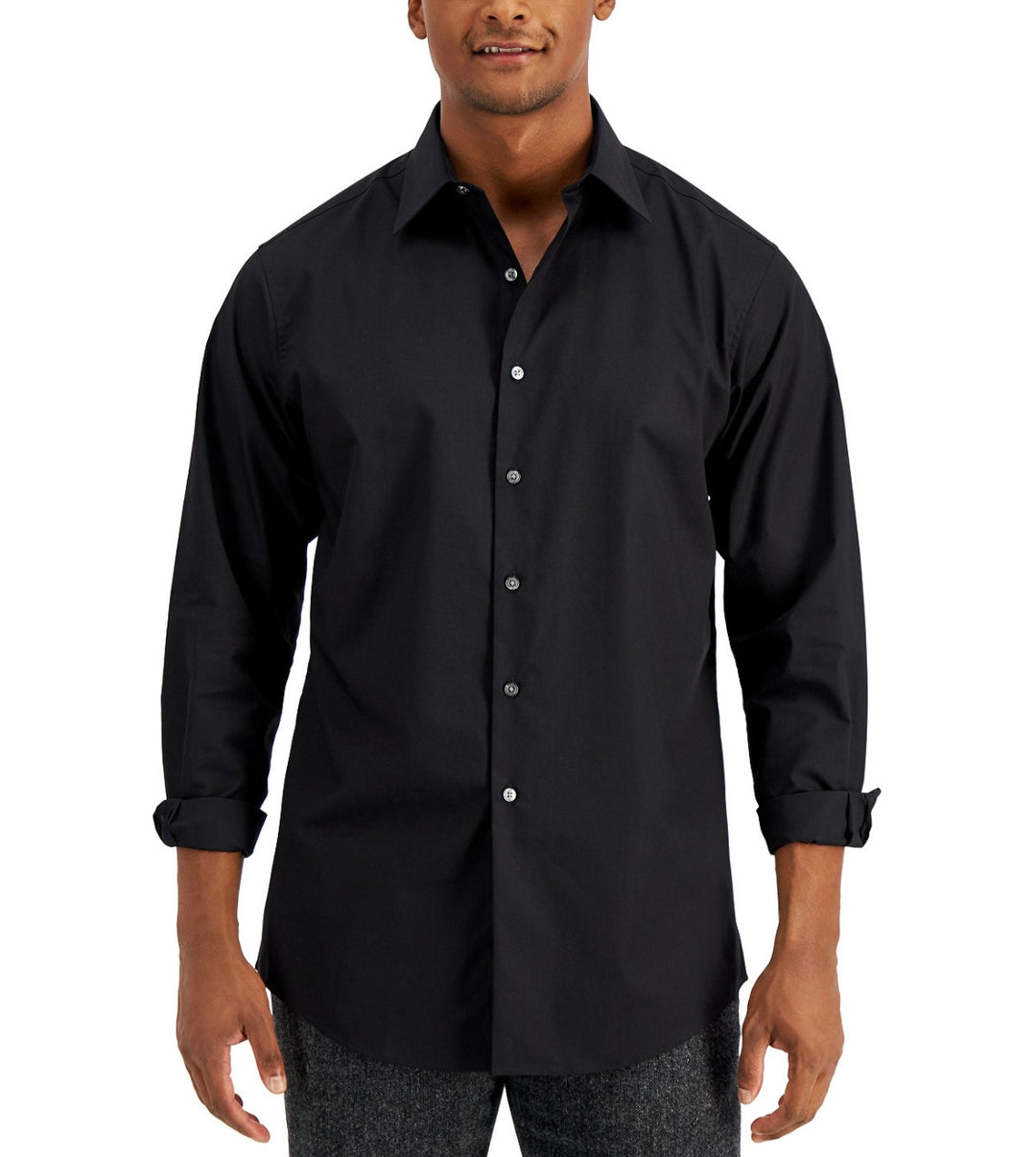 Alfani Men's Regular Fit 2-Way Stretch Performance Solid Dress Shirt Size M