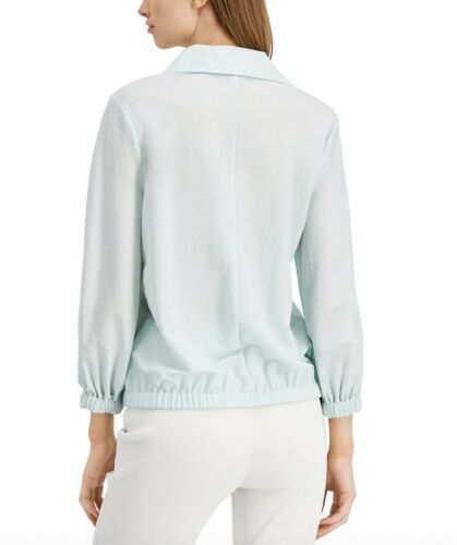 Women's Petite Printed Blouson Top Long Sleeve Pockets