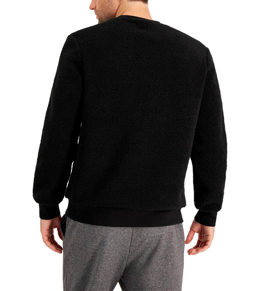 Alfani Men's Crewneck Fleece Sweatshirt Black Size XL