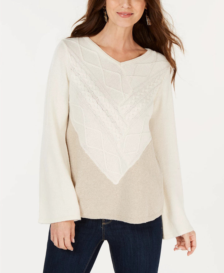 Women's Colorblocked V-Neckline Sweater