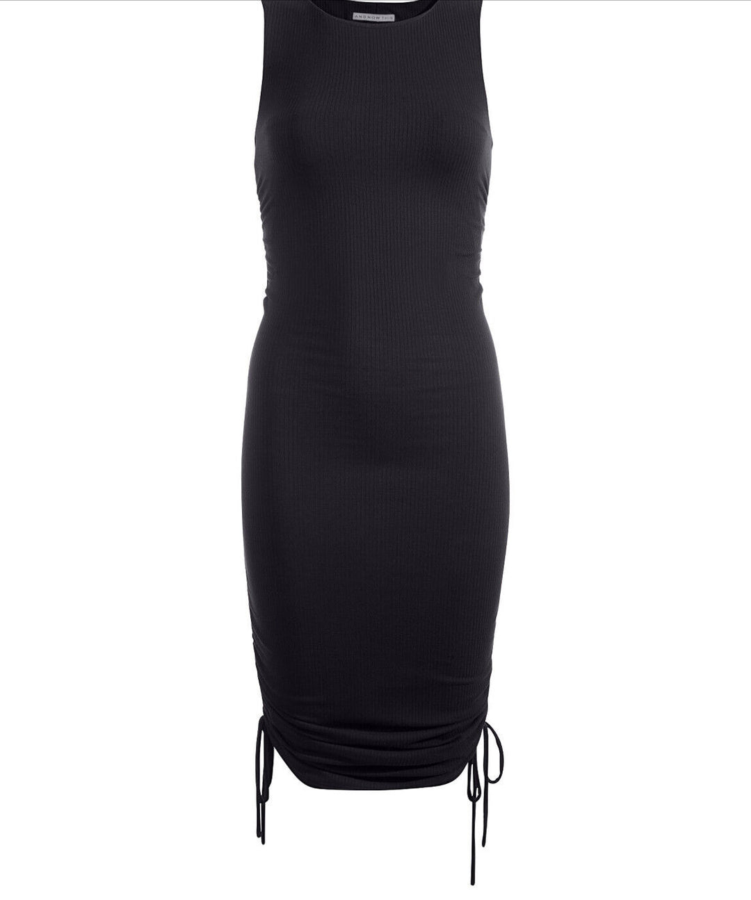 Women's Ribbed Side-Ruched Dress