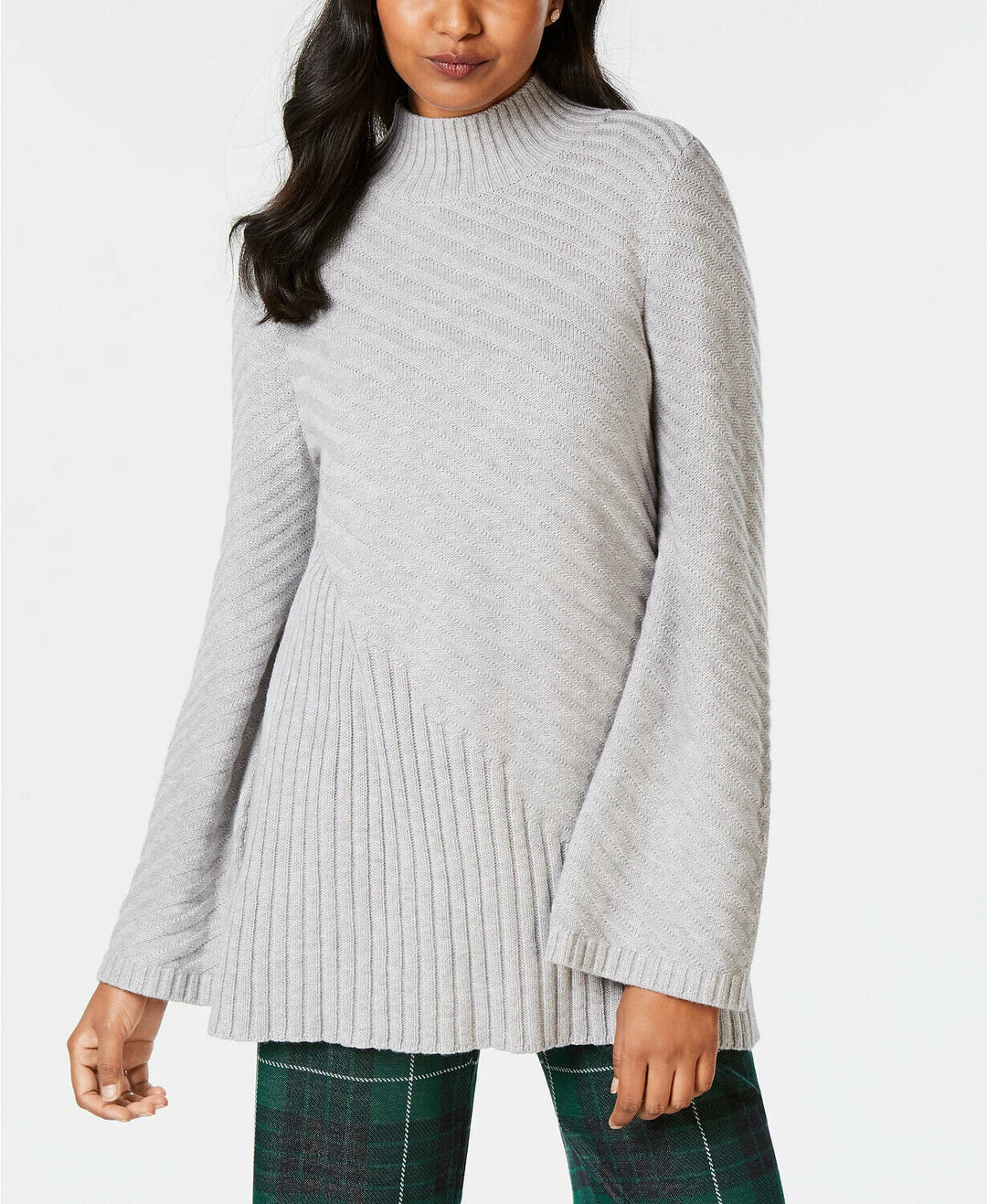Women's Mixed-Stitch Mock-Neck Sweater