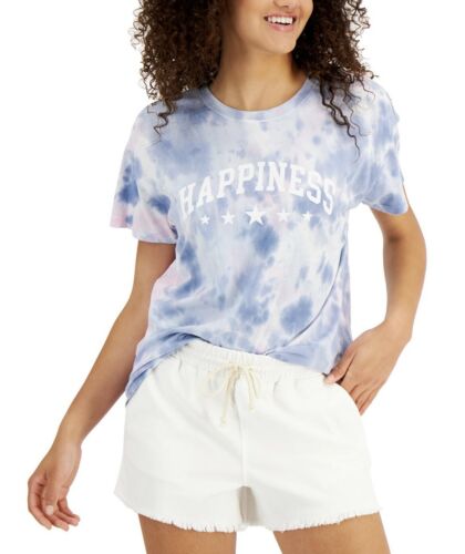 Rebellious One Juniors' Happiness Tie-Dyed T-Shirt