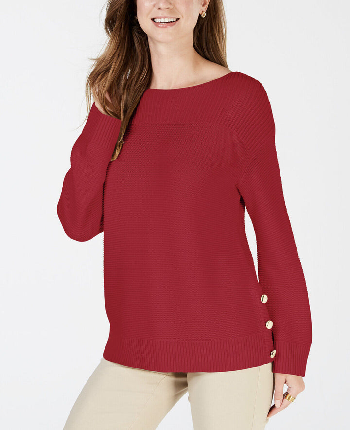 Women's Boat-Neck Ribbed-Knit Sweater