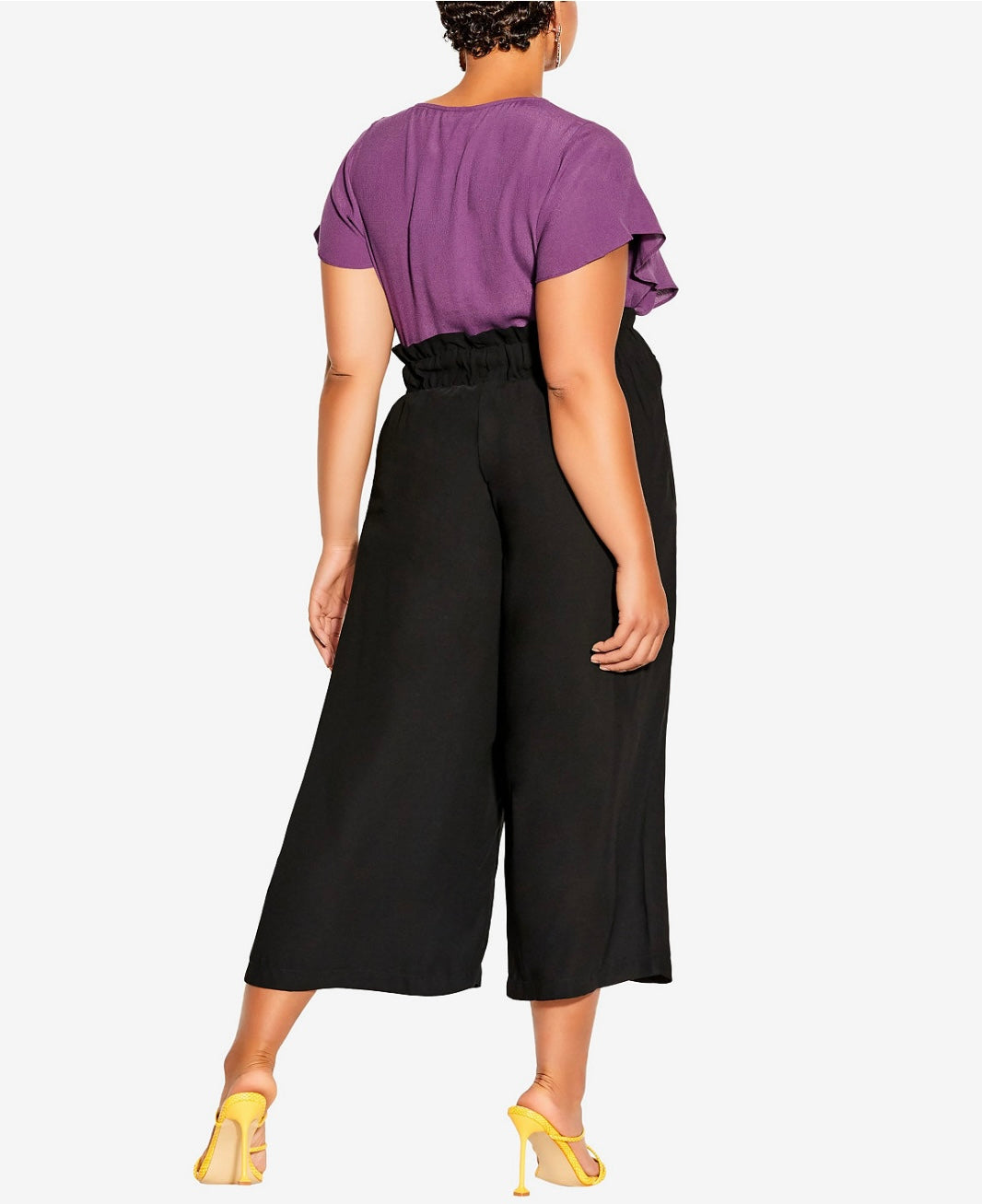 City Chic Women's Trendy Plus Size Easy Crop High Waist Pants Black Size L/20