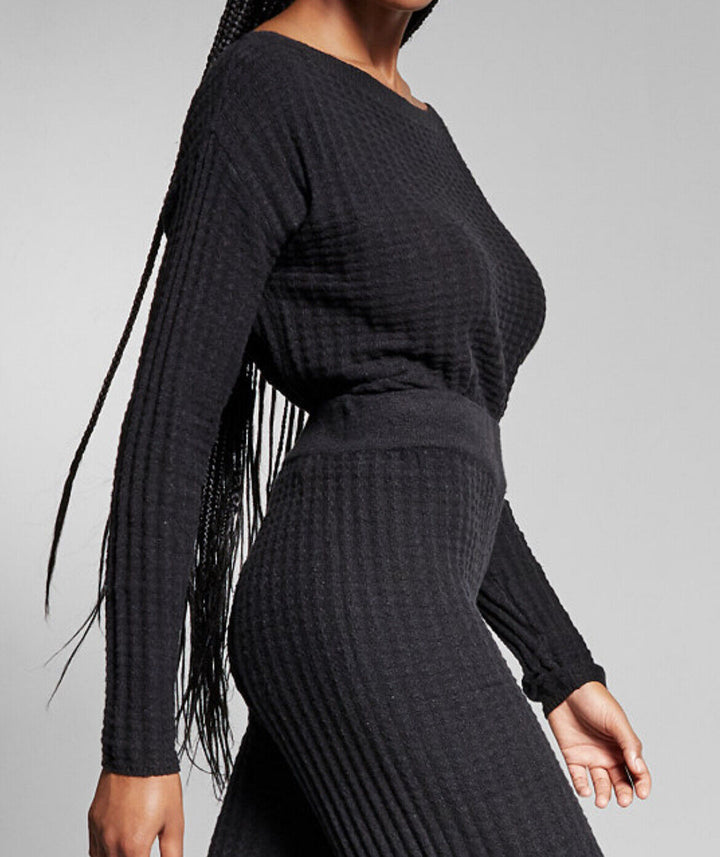 Jeannie Mai X Inc Women's Top Long Sleeve Black Sweater Stretch Size XS