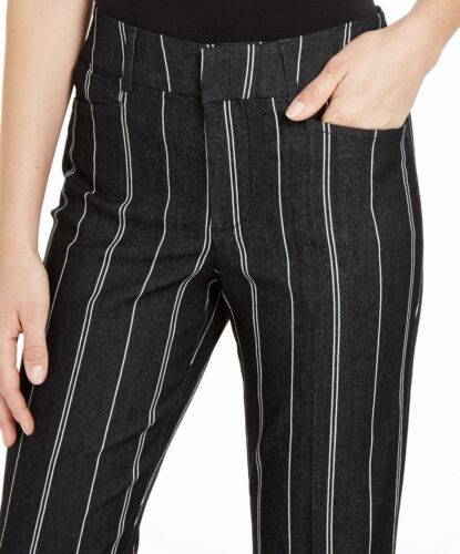 Women's Striped Cropped Tummy Control Pants