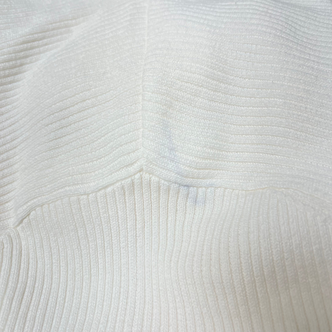 Karen Scott Women's Cotton Ribbed Mock-Neck Sweater Winter White Size XL