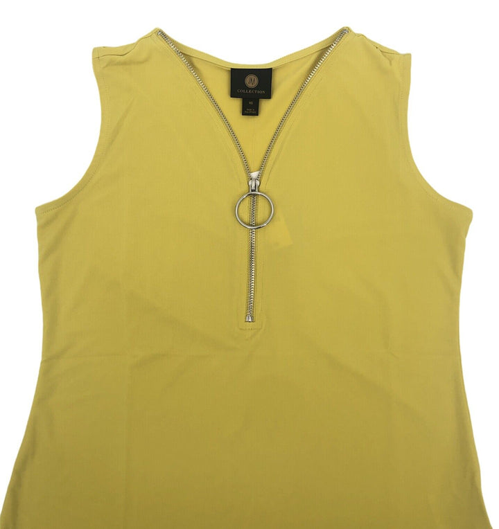 JM Collection Women's Sleeveless Zip Top