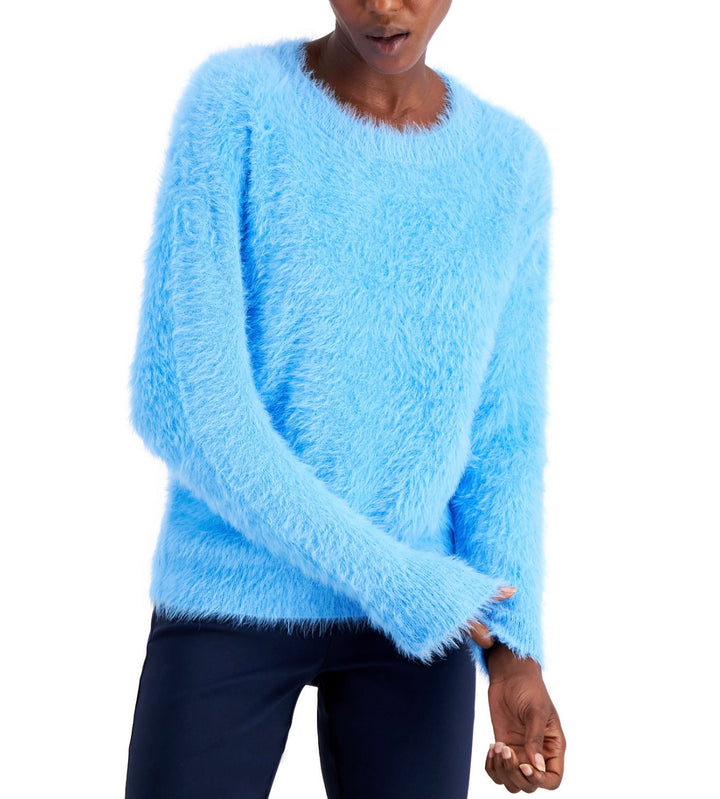Alfani Women's Cozy Crewneck Sweater All Aboard Blue Size XL