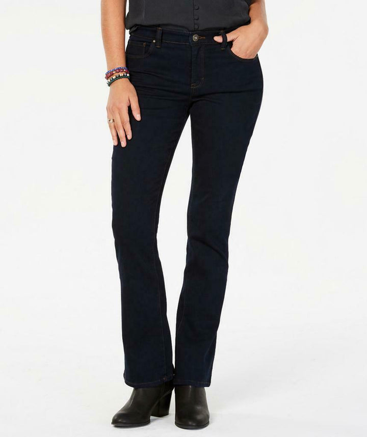 Women's Mid-Rise Bootcut Jeans Pockets Stretch