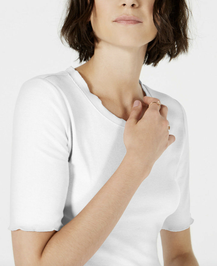 Women's Crewneck Elbow-Sleeve Top