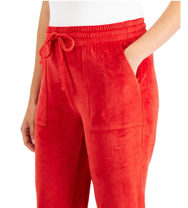 Charter Club Women's Knit Drawstring Jogger Pants Ravishing Red Size L