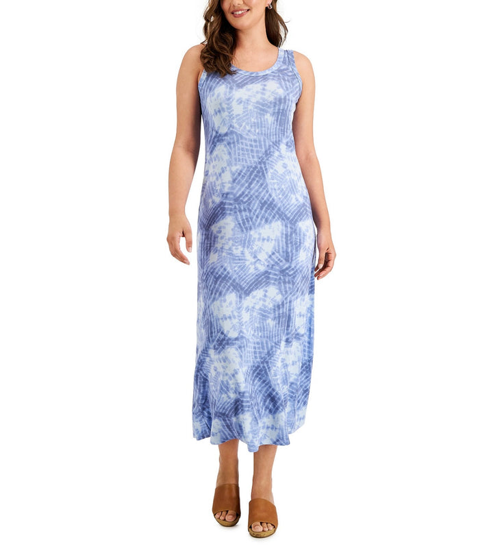 Style & Co. Women's Sleeveless Tie-Dye Maxi Dress Camas Petite Size PXL