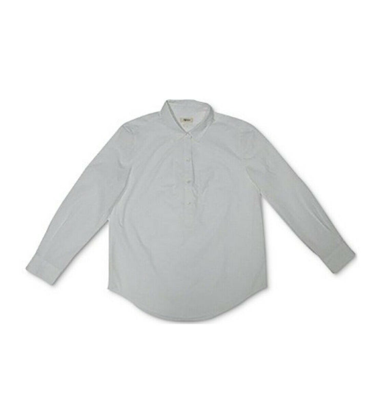 Women's Cotton Popover Shirt Buttons Long Sleeve