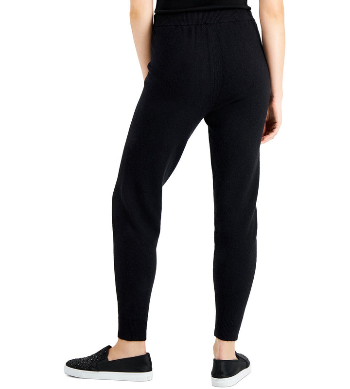 Charter Club Women's Mid Rise Pull-On Sweater Jogger Pants Deep Black Size XS