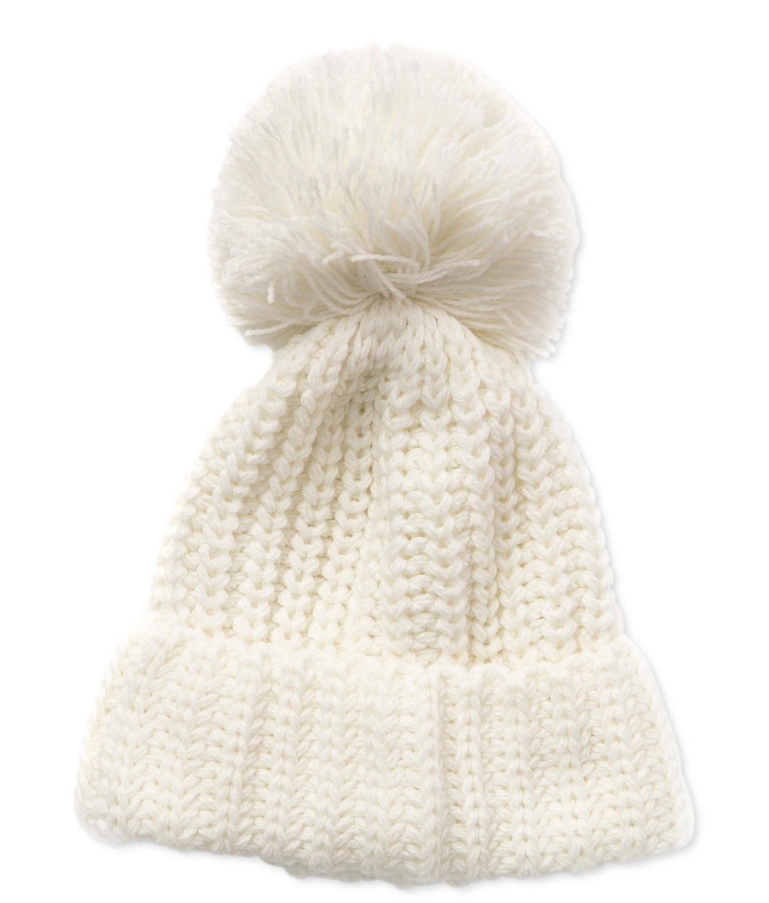 Jenni Women's Solid Ribbed Beanie Winter Hat With Pom
