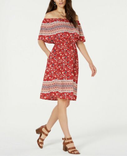 Style & Co. Women's Off-the-Shoulder Printed Dress