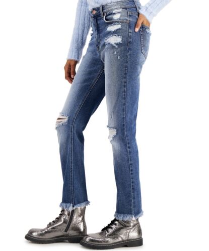 Juniors' Ripped Straight Jeans