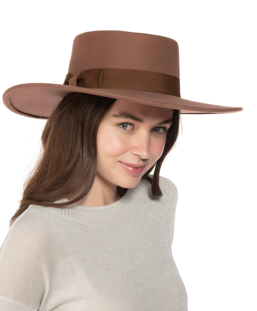 Nine West Women's Wool Felt Telescope Floppy Hat One Size Black-Pecan