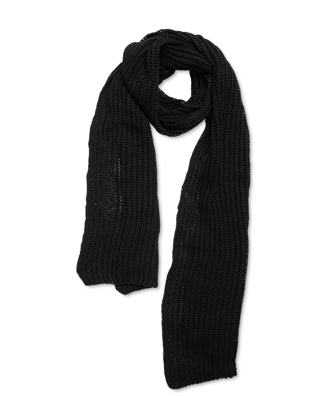 Women's Solid Ribbed Muffler Scarf