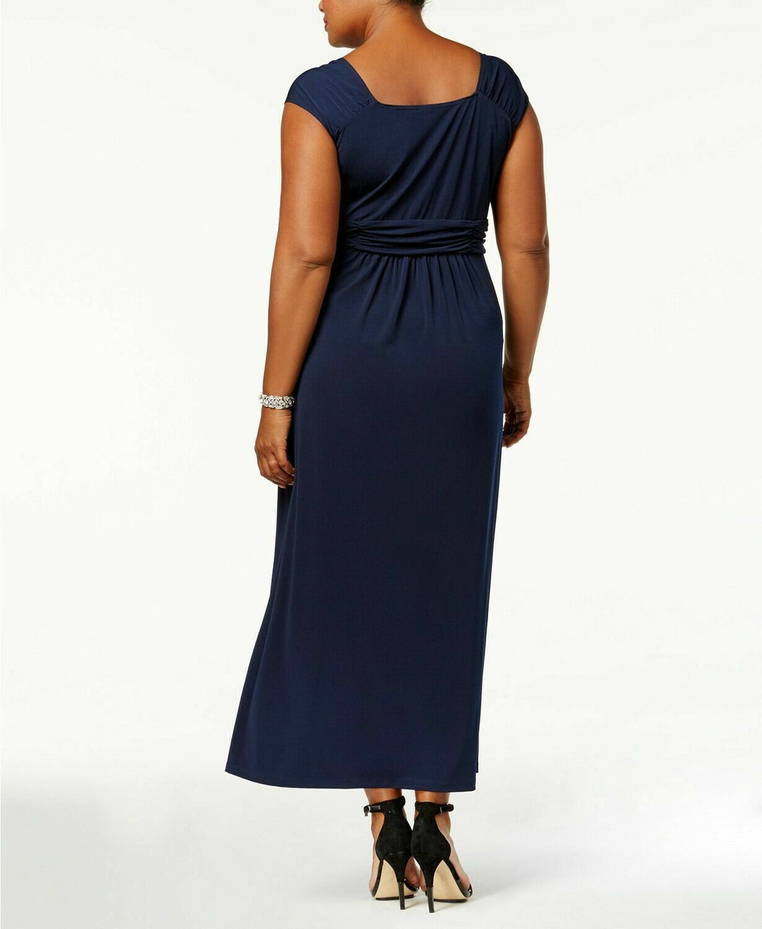 NY Collection Plus Size Ruched Empire Maxi Dress