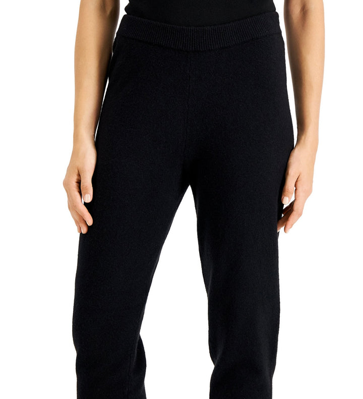 Charter Club Women's Mid Rise Pull-On Sweater Jogger Pants Deep Black Size XS