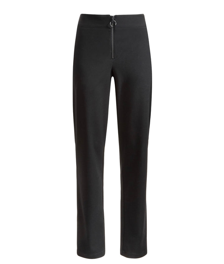 Danielle Bernstein Women's High Rise Zip-up Dress Pants Black