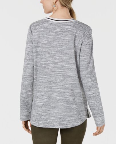 Women's Long Sleeve Space-Dyed Pullover Sweatshirt