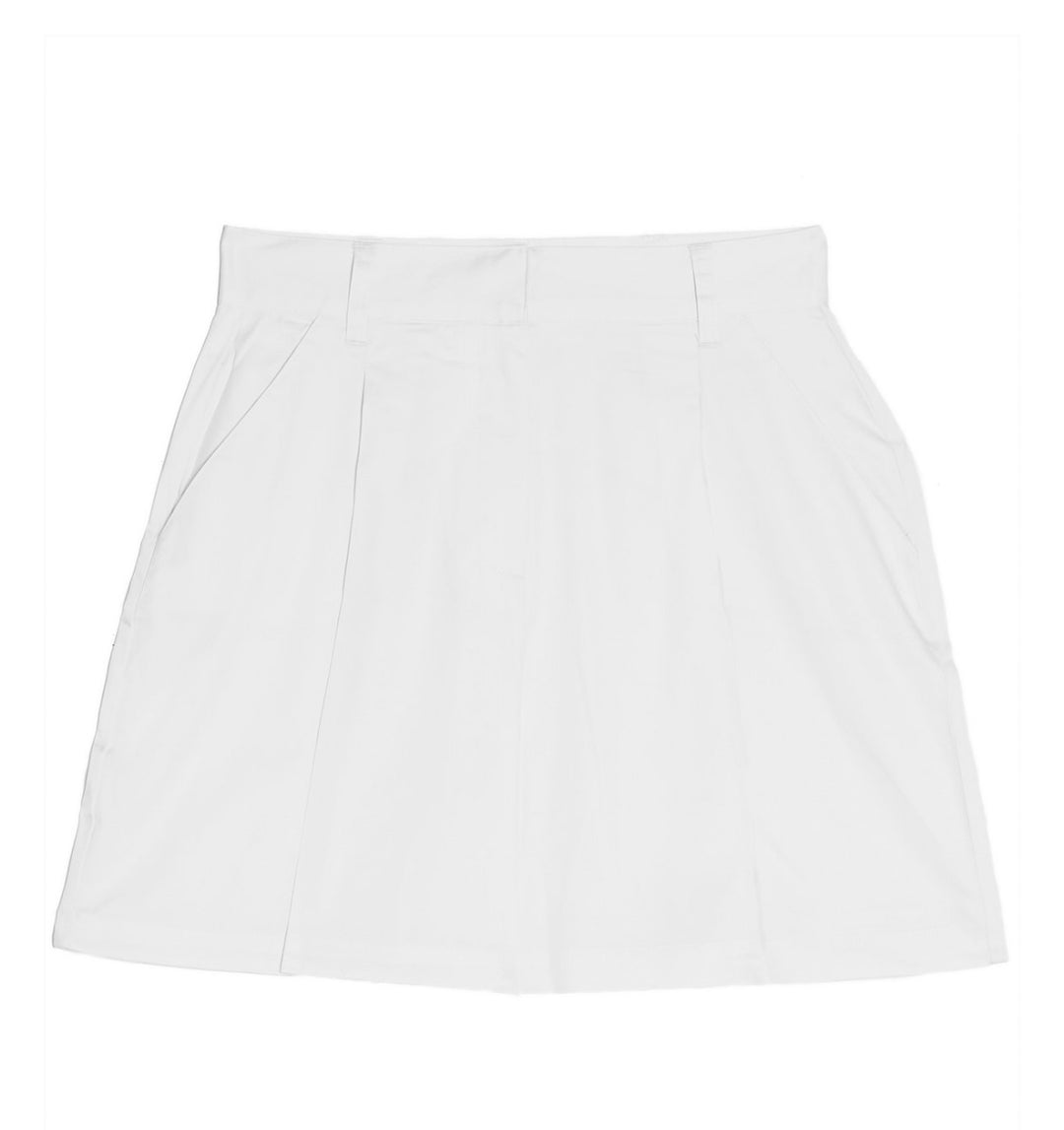 Danielle Bernstein Women's Pockets Pleated Cropped Shorts Cloud
