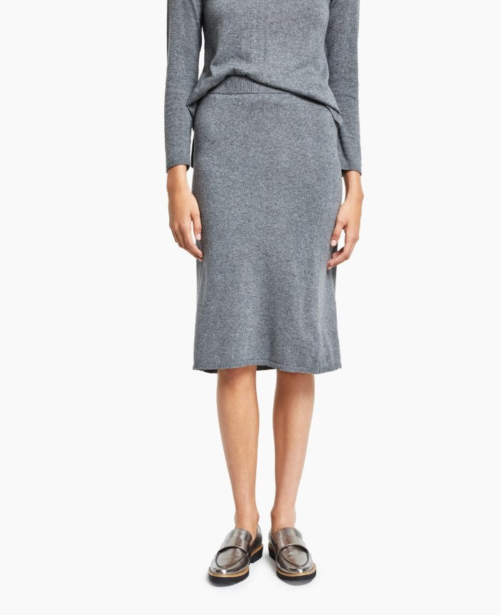 Alfani Women's Luxe A-Line Sweater Skirt Night Grey Heather Size M