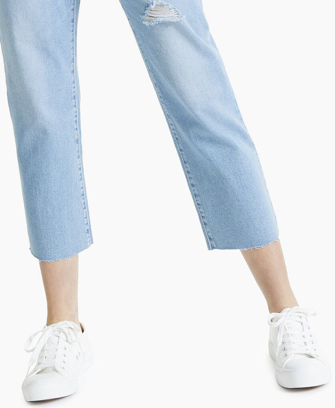 Women's Straight-Leg Cropped Raw-Hem Jeans