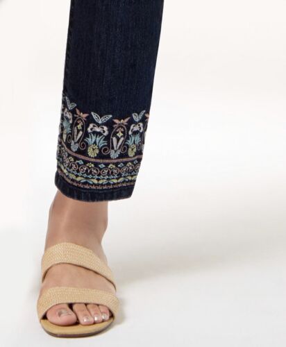 Women's Bristol Skinny Embroidered-Ankle Jeans