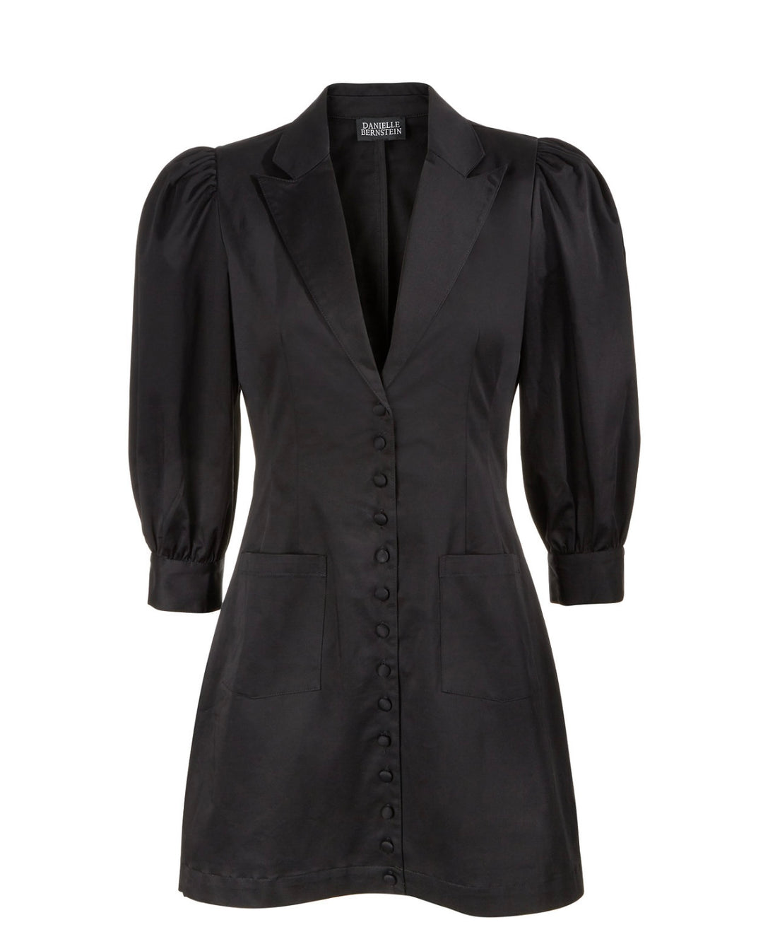 Danielle Bernstein Women's Puff Short Sleeve Mini Dress Black