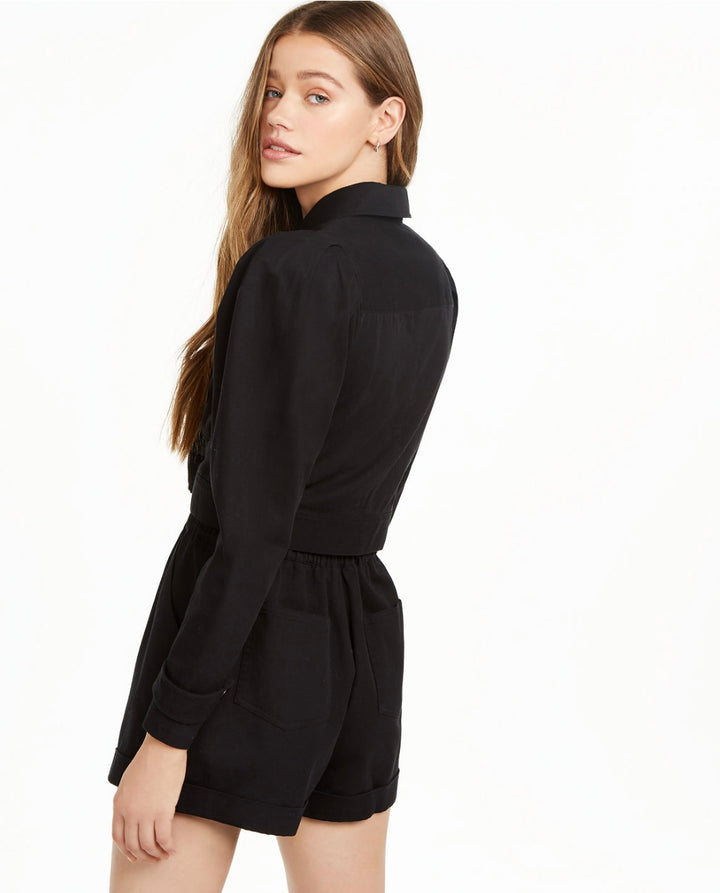 Danielle Bernstein Women's Long Sleeve Cold Weather Crop Jacket Black