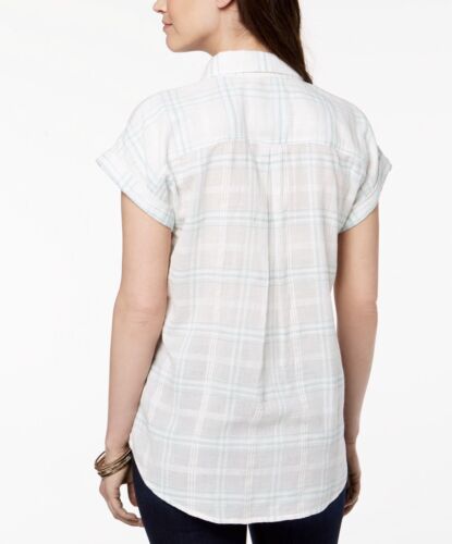 Women's Short Rolled Sleeve Button Shirt