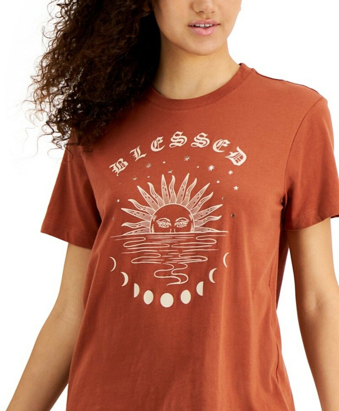 Juniors' Blessed Graphic Cotton T-Shirt Short Sleeve
