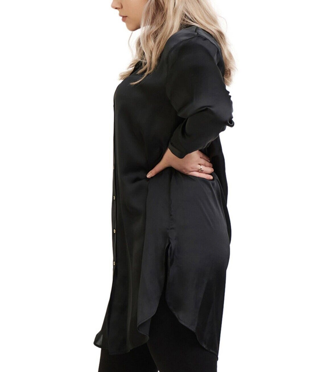 Women's Plus Size Trendy Button-Front Tunic Long Sleeve