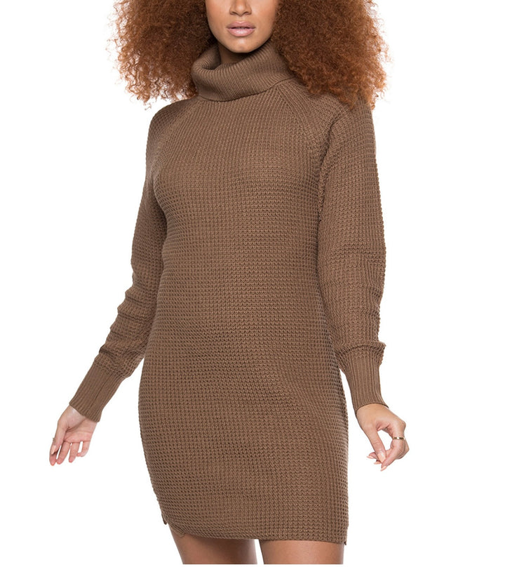 Black Tape Women's Petite Turtleneck Sweater Dress Tobacco Size PS