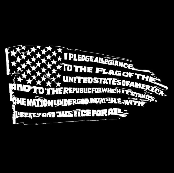 La Pop Art Men's Pledge of Allegiance Patriotic USA Flag Sweatshirt Black Size L