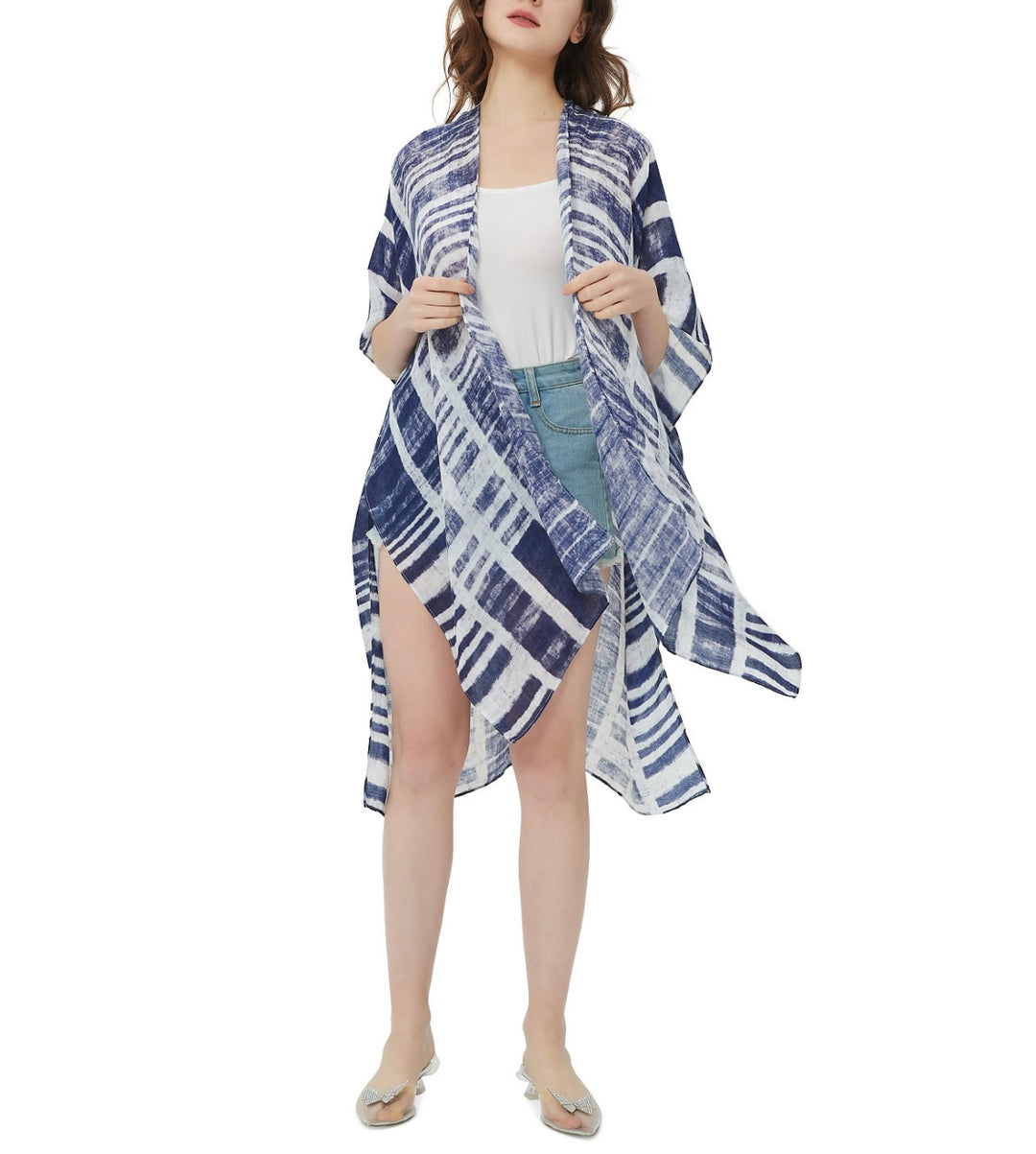 Save the Ocean Women's Woven Cover Up Lightweight Printed Blue
