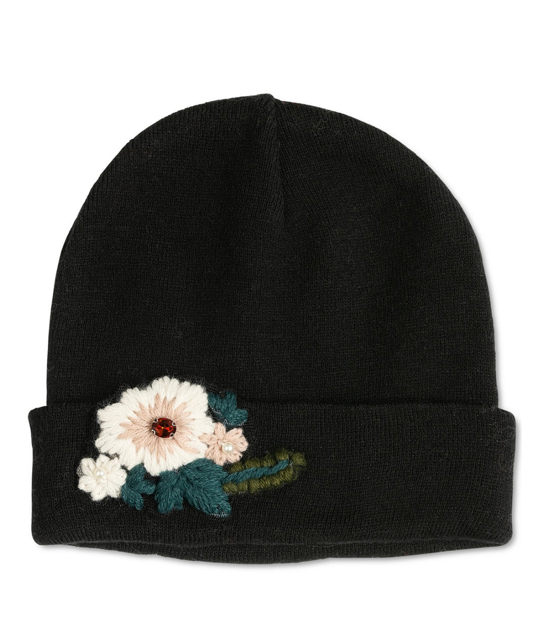 INC International Concepts Women's Floral Embroidered Beanie