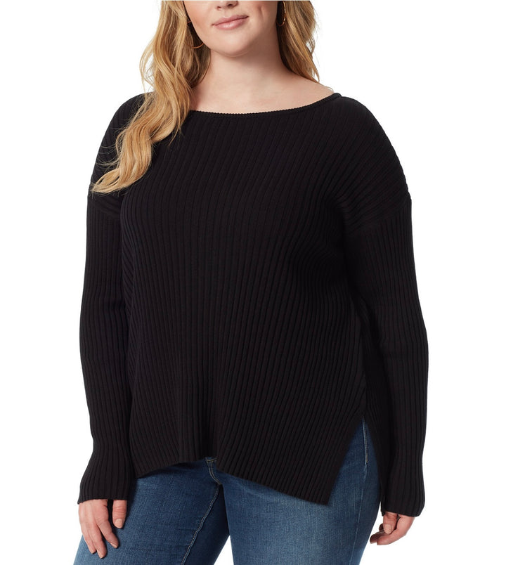 Jessica Simpson Women's Trendy Arlette Ribbed Sweater Black Plus Size 2X
