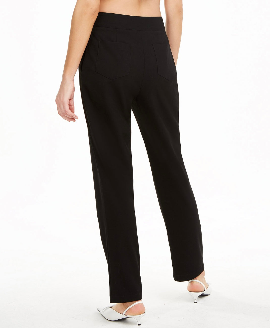 Danielle Bernstein Women's High Rise Zip-up Dress Pants Black
